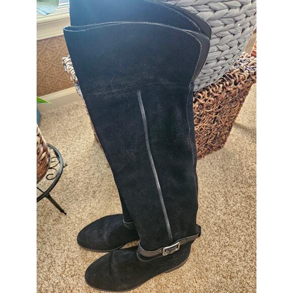 Franco Sarto Black Suede Knee-High Boots – Size 8 - Picture 7 of 8
